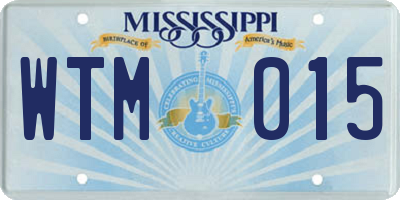 MS license plate WTM015
