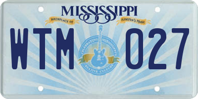 MS license plate WTM027