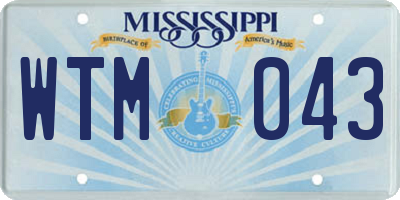 MS license plate WTM043