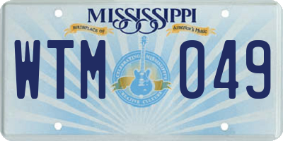 MS license plate WTM049