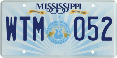 MS license plate WTM052