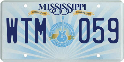 MS license plate WTM059