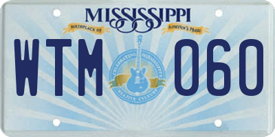 MS license plate WTM060