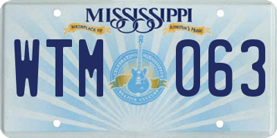 MS license plate WTM063