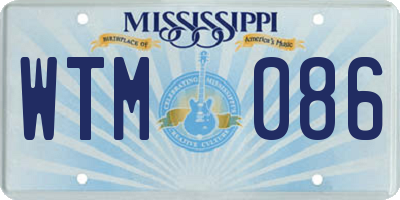 MS license plate WTM086