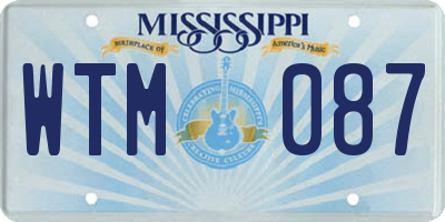 MS license plate WTM087
