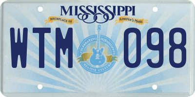 MS license plate WTM098