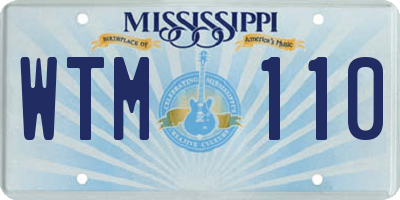 MS license plate WTM110