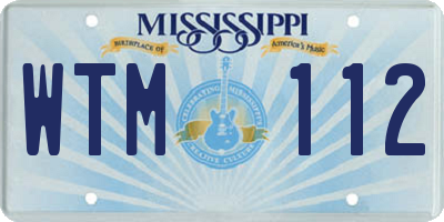 MS license plate WTM112