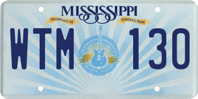 MS license plate WTM130