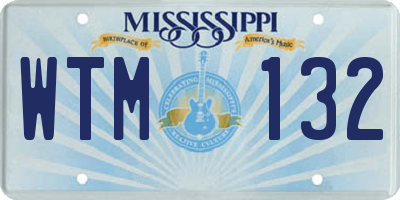 MS license plate WTM132