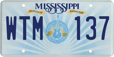 MS license plate WTM137