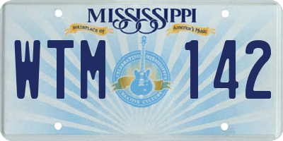 MS license plate WTM142