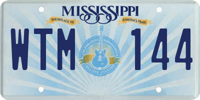 MS license plate WTM144