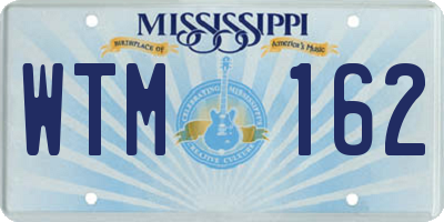 MS license plate WTM162