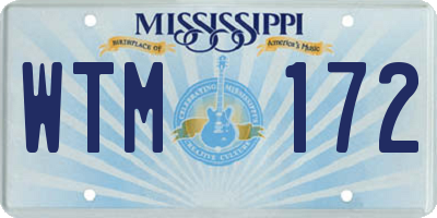 MS license plate WTM172