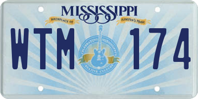 MS license plate WTM174