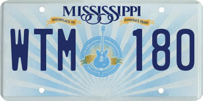 MS license plate WTM180