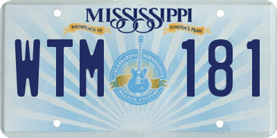 MS license plate WTM181