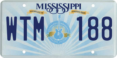 MS license plate WTM188