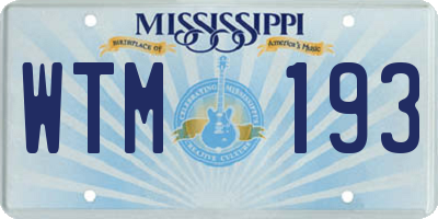 MS license plate WTM193