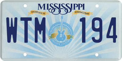 MS license plate WTM194