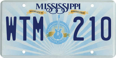 MS license plate WTM210