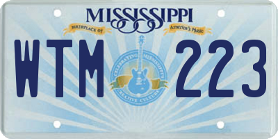 MS license plate WTM223