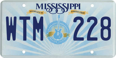 MS license plate WTM228