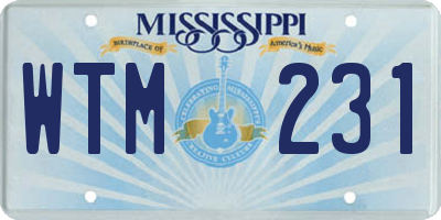 MS license plate WTM231