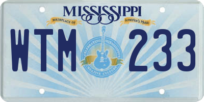 MS license plate WTM233