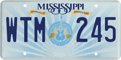 MS license plate WTM245