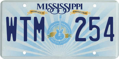 MS license plate WTM254