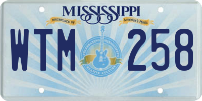 MS license plate WTM258