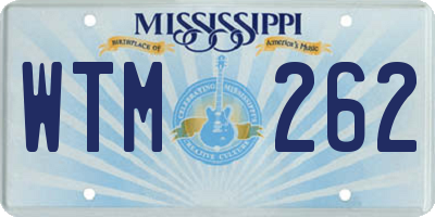 MS license plate WTM262