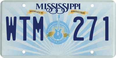 MS license plate WTM271