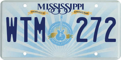 MS license plate WTM272