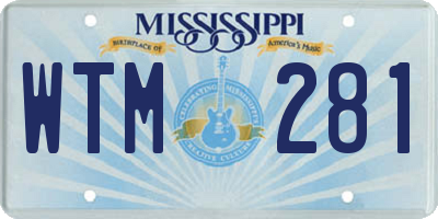 MS license plate WTM281