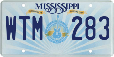 MS license plate WTM283