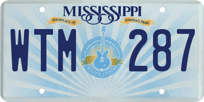 MS license plate WTM287