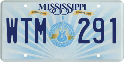 MS license plate WTM291