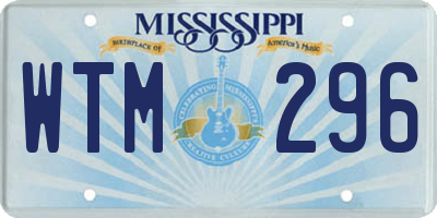 MS license plate WTM296