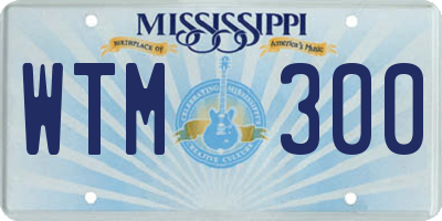 MS license plate WTM300