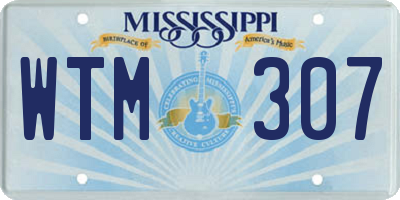 MS license plate WTM307