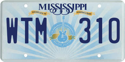 MS license plate WTM310