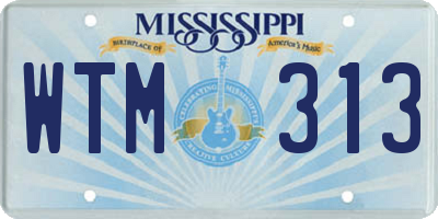MS license plate WTM313