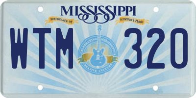 MS license plate WTM320