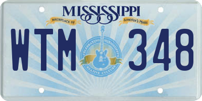 MS license plate WTM348