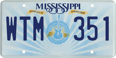 MS license plate WTM351