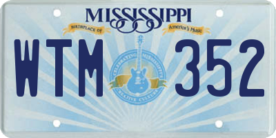 MS license plate WTM352